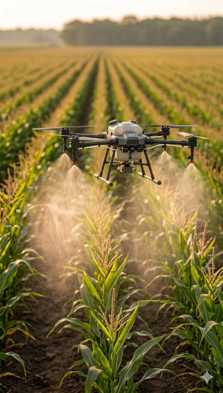 Drone in AI-powered smart spraying