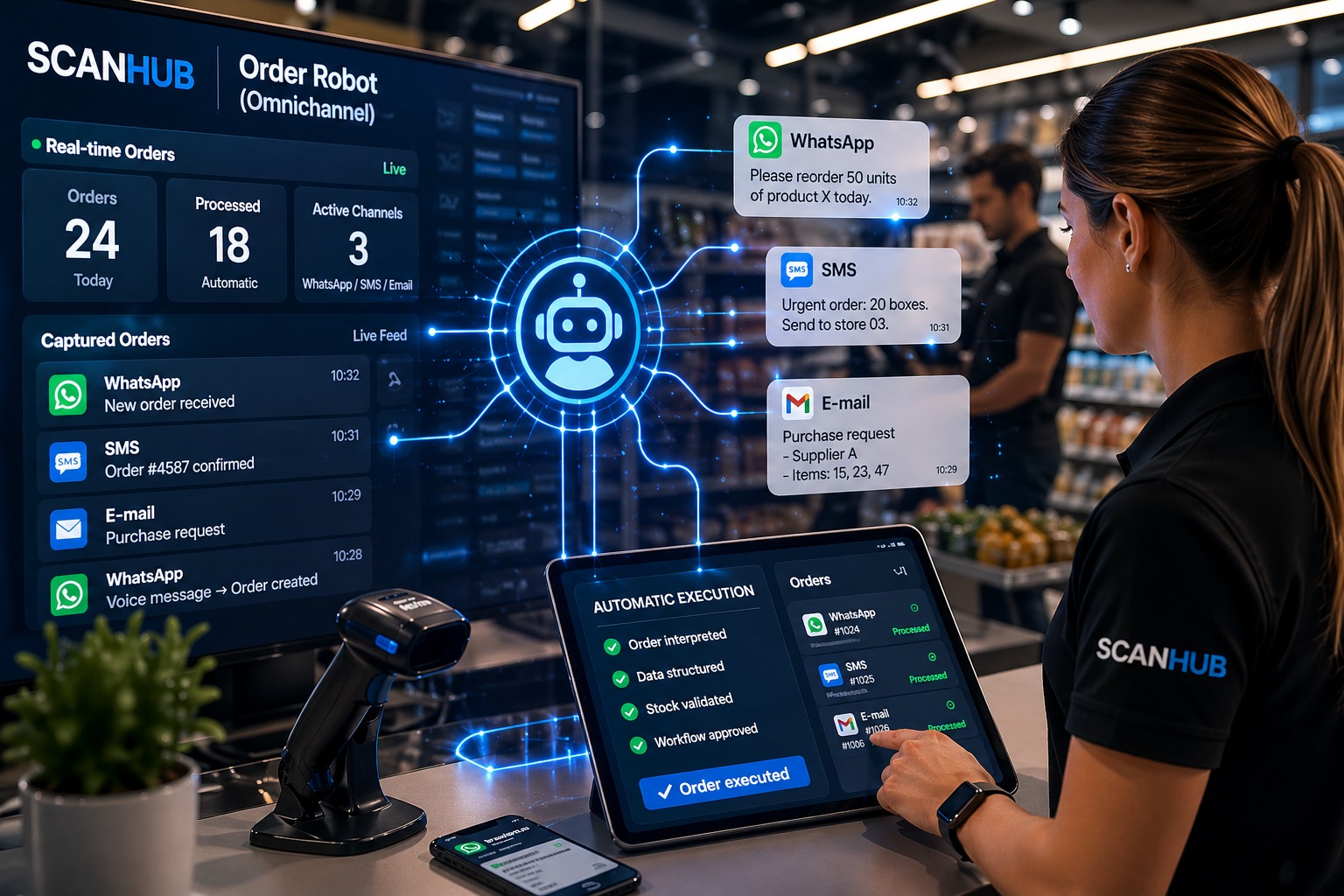 SCANHUB — integrated operations and intelligence applied to business flows